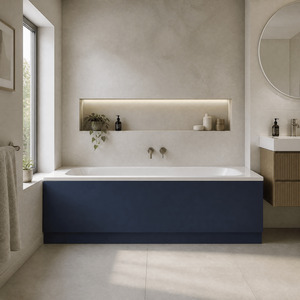 1700mm Edge-Power Straight Front Bath Panel and Plinth - Matt Midnight Blue