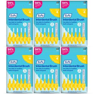 Tepe Interdental Brush Yellow 0.7mm - Pack of 6