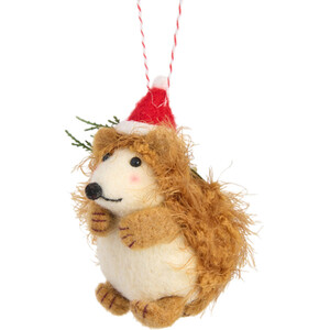 Christmas Hedgehog Hanging Decoration