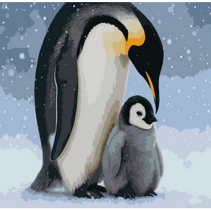 Penguin and Baby Penguin DIY Paint by Numbers Kit