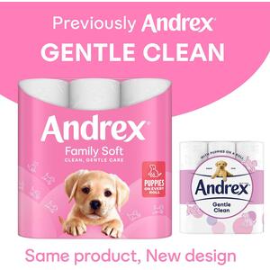 Andrex Gentle Clean Fragrance Free Toilet Paper 135 Rolls