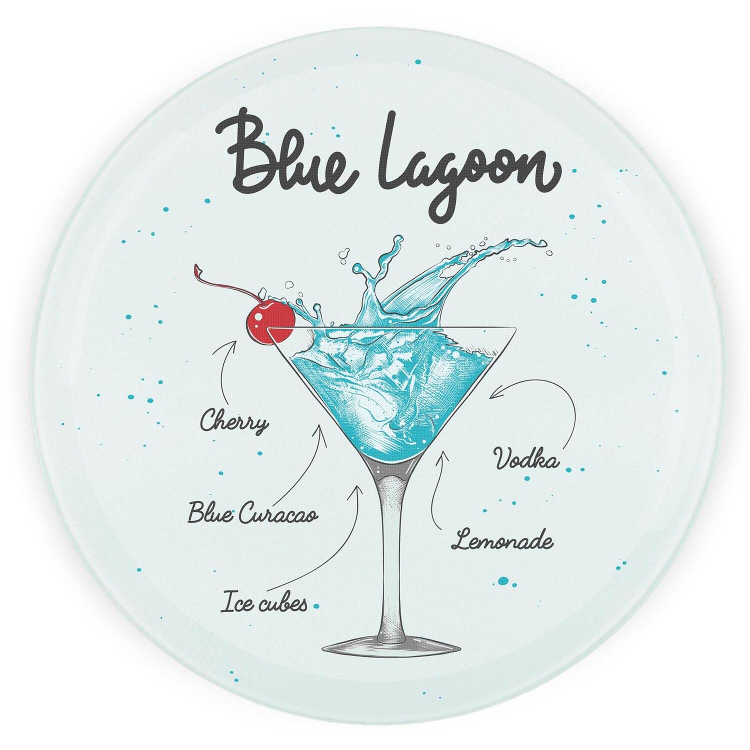 Image of Blue Lagoon Cocktail Round Worktop Protector&hellip;