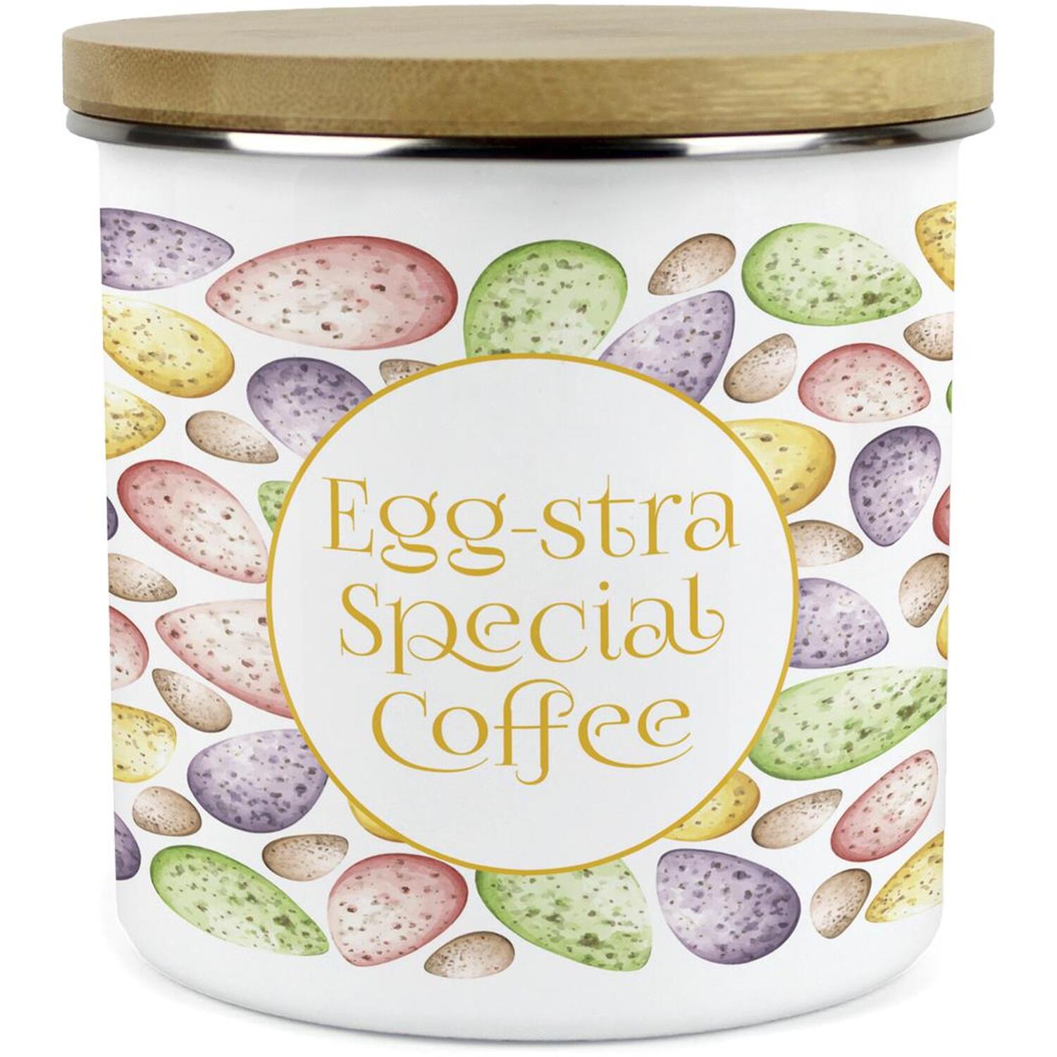 Purely Home Mini Speckled Eggs Large Kitchen Storage Canister - White