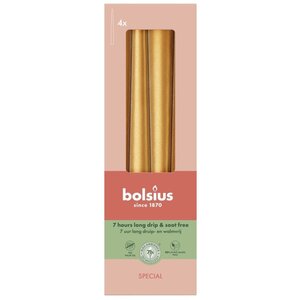 Metallic Gold Orange Bolsius Tapered Candles