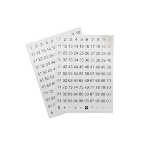 Pack of 1320 White on Black 8x10mm 1-99 Numbers Self-Adhesive Labels