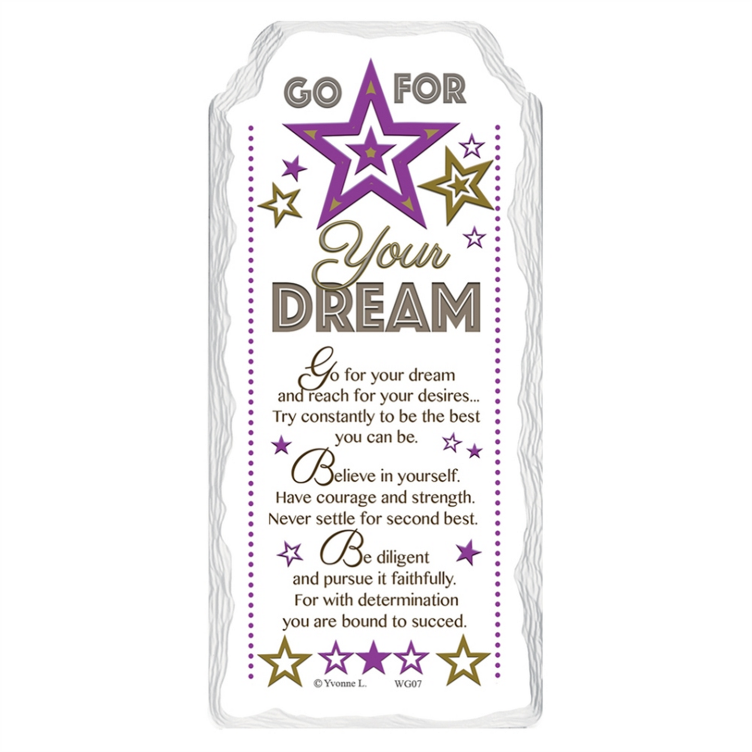Go For Your Dream Sentimental Handcrafted Ceramic Plaque - Multi