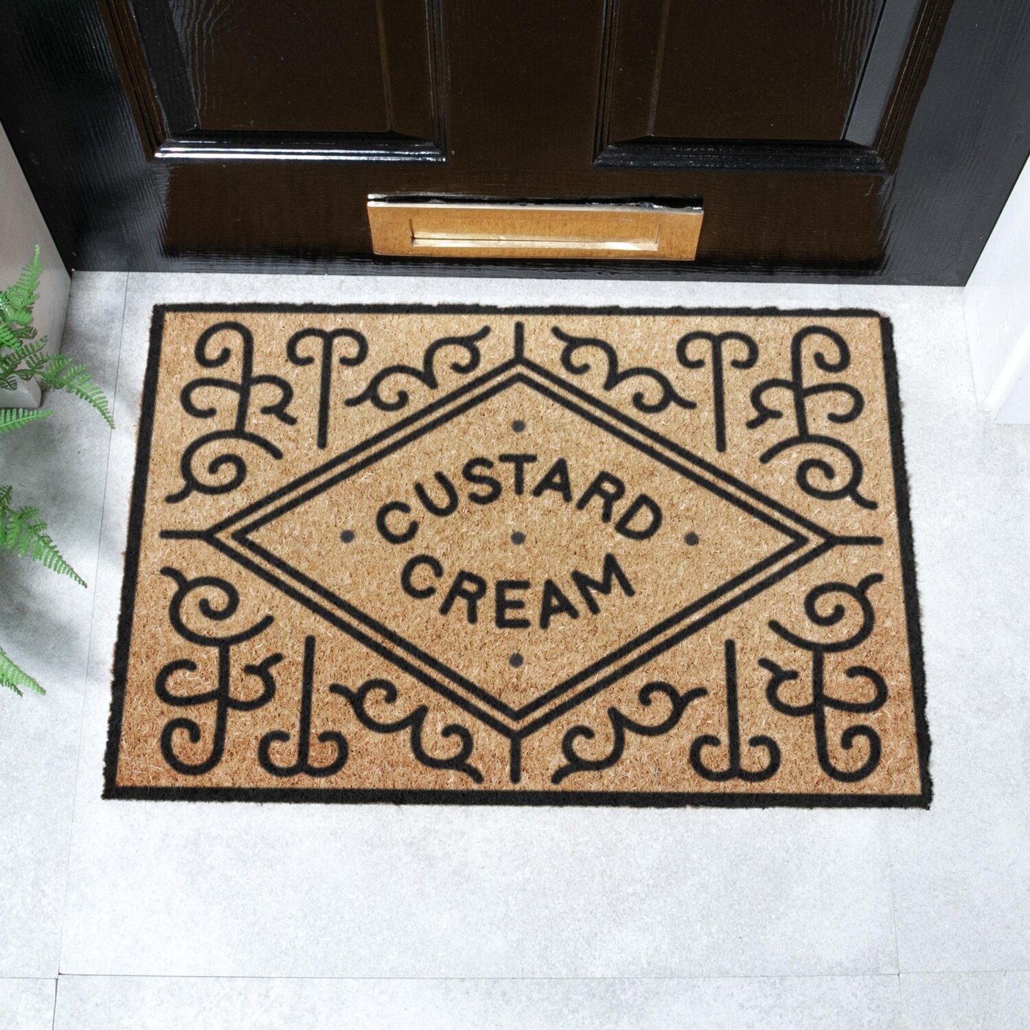 Artsy Mats Custard Cream Coir Doormat (60X40cm) - Brown