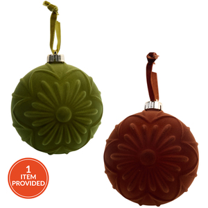 Pack of 3 Flocked Baubles