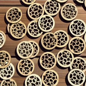 Pack of 50 Decorative Rustic Wooden Star Cutout Confetti Embellishments