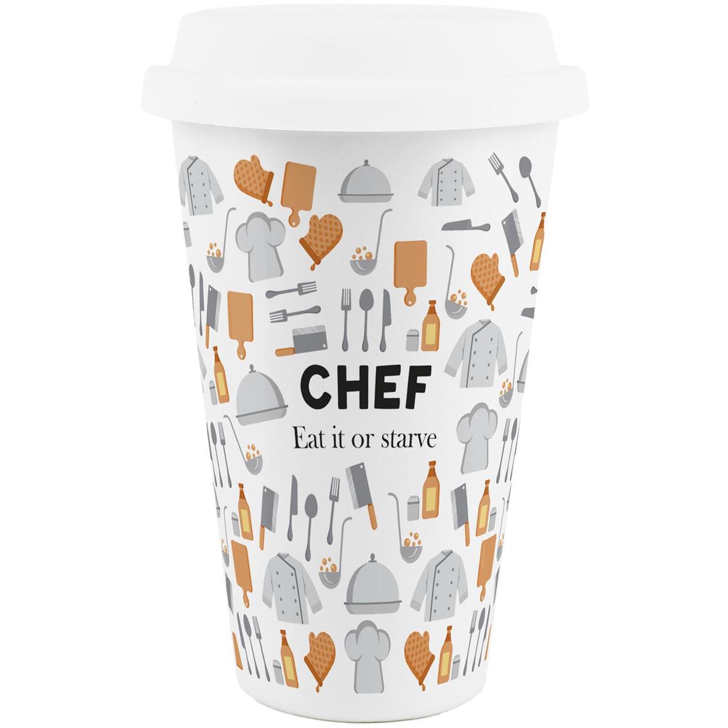 Image of Novelty Chef Ceramic Travel Mug -&hellip;