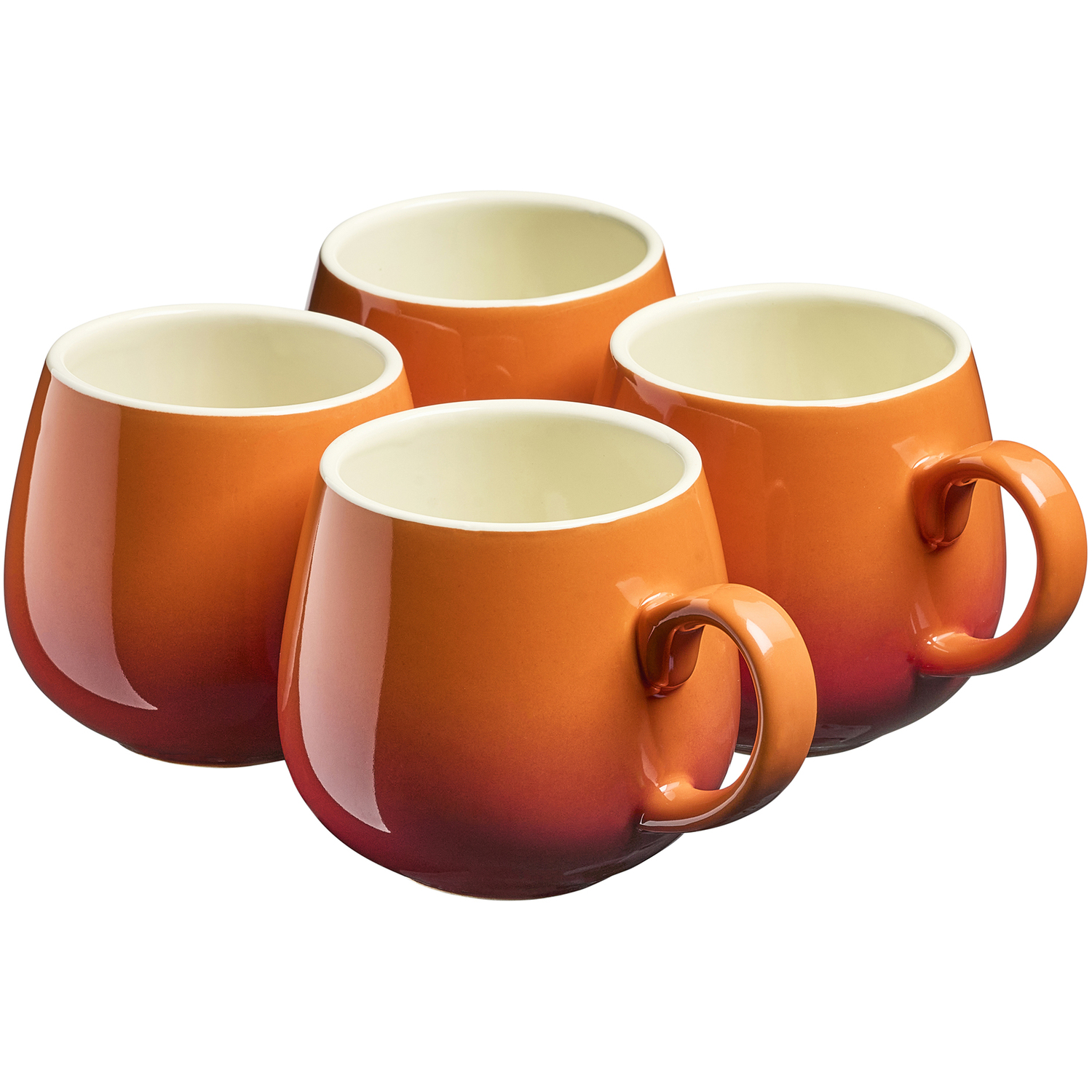 Cooks Professional (Orange) Set Of 4 Stoneware Mugs 350Ml - Image 4