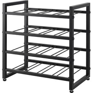 16 Bottle Wine Rack Countertop Wine Storage Organiser 4 Tier Metal