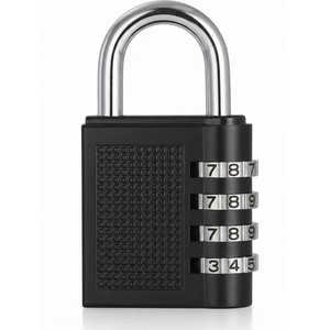 TheBigShip 4-Digit Combination Padlock, 40mm Metal Security Lock, Black, Weatherproof, Resettable