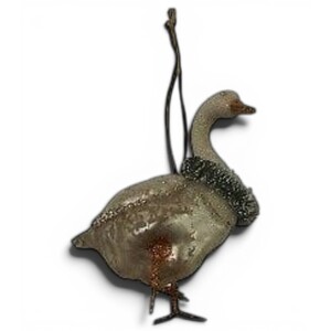 Painted Glass Goose Christmas Decoration