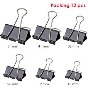 Pack of 12 Foldback Binder Clips 32mm