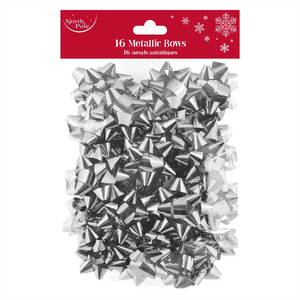 Pack-of-16-Silver-Metallic-Christmas-Bows