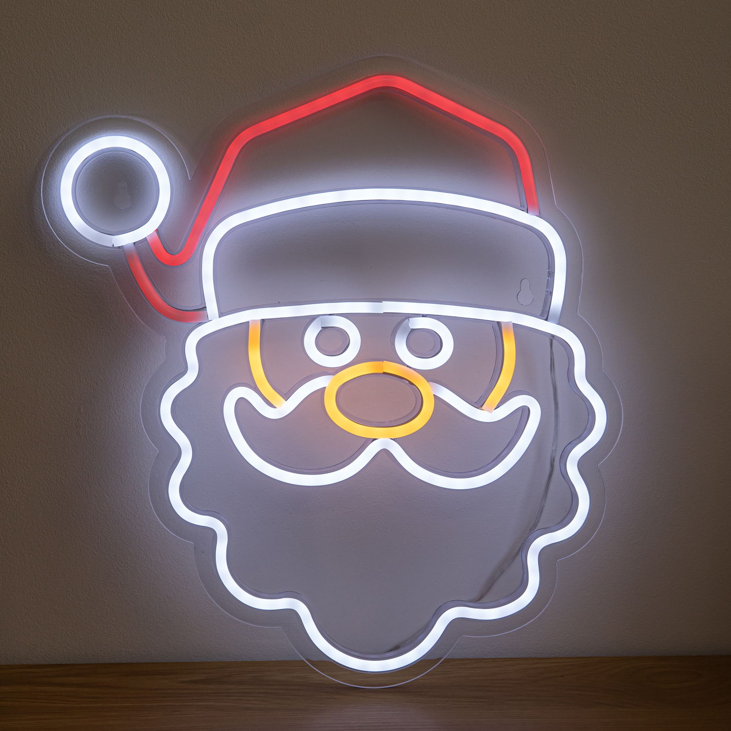Samuel Alexander 35Cm Santa Neon-Style Light Up Christmas Decoration With Usb Power Cable - Multi-Coloured