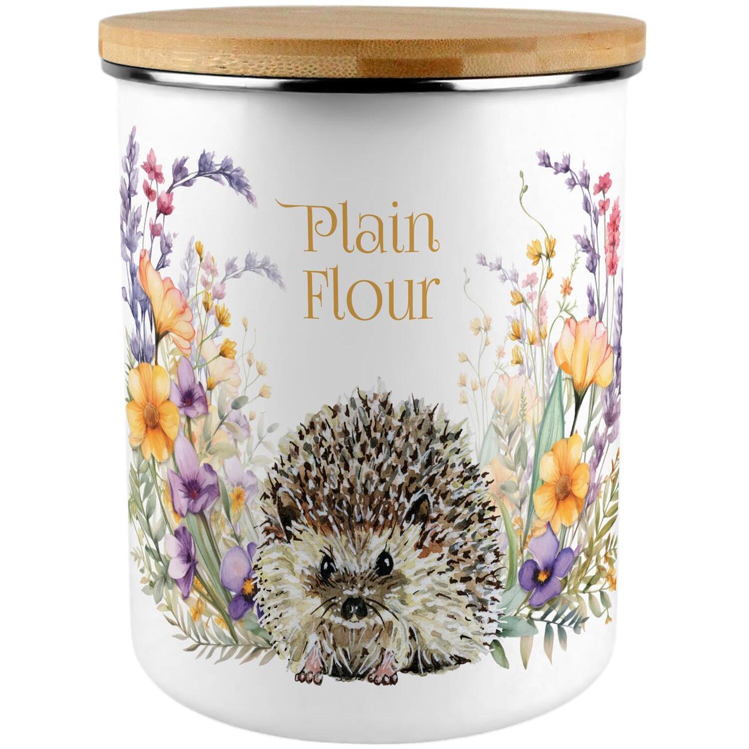 B&Q - Floral Hedgehog Extra Large Plain Flour Canister - Image 2