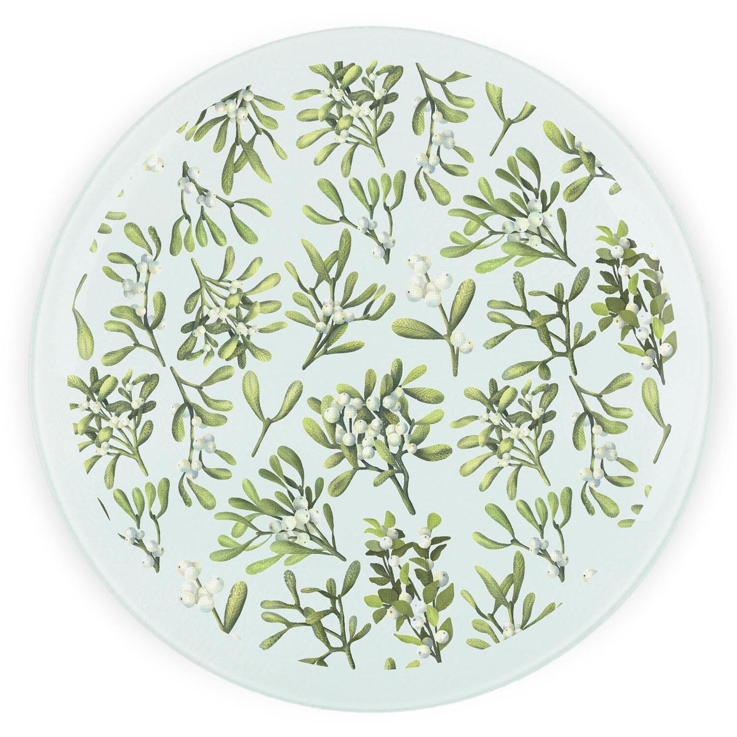 Image of Christmas Mistletoe Round Worktop Protector -&hellip;