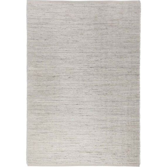Handloom Jute Dhaka Cotton Plain Rug - White / 190 x 280cm