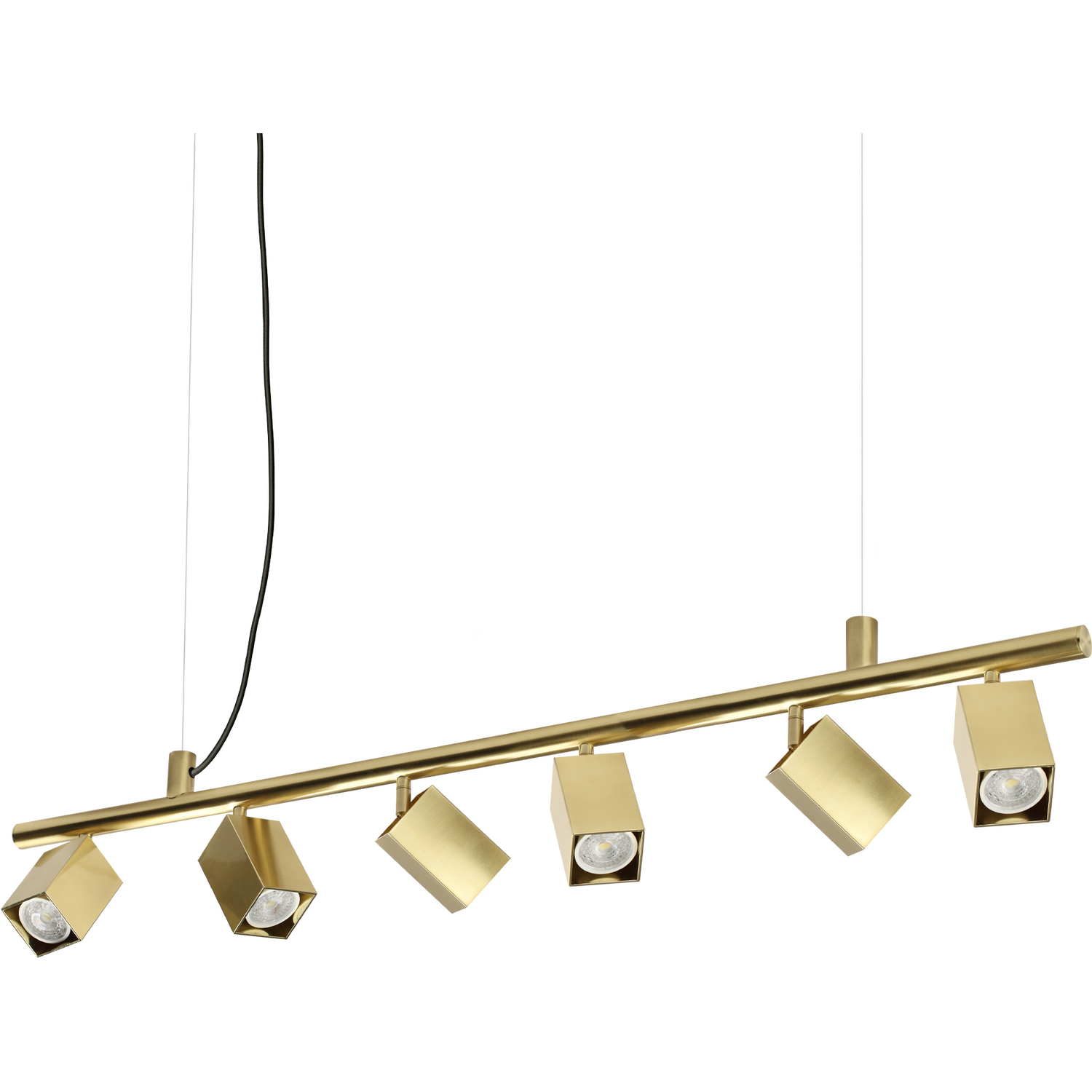 Ideal Lux Dynamite Square Brass Hanging Light, 6-Bulb - Image 4