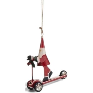 Santa on a Scooter Christmas Tree Decoration