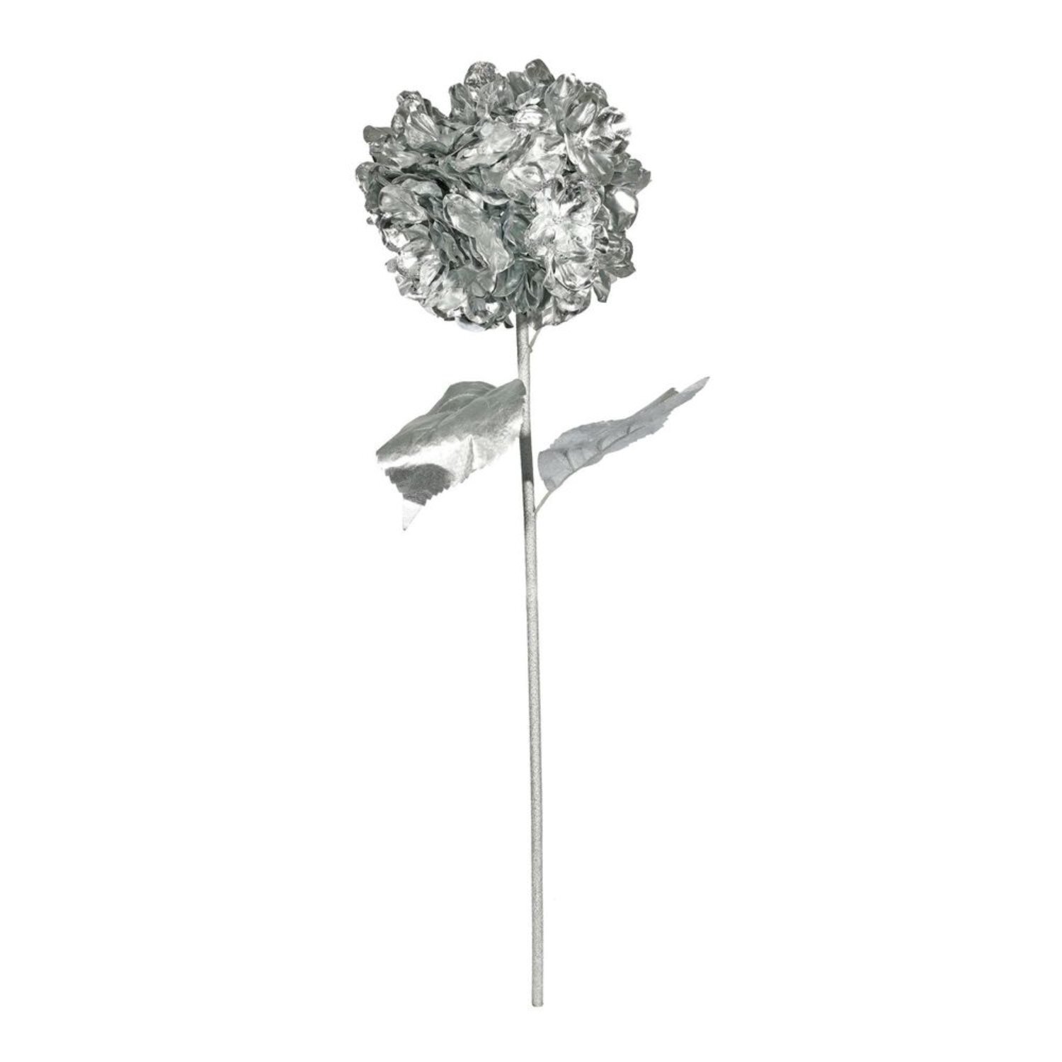 Kdmd Silver Metallic Hydrangea Stem - Silver