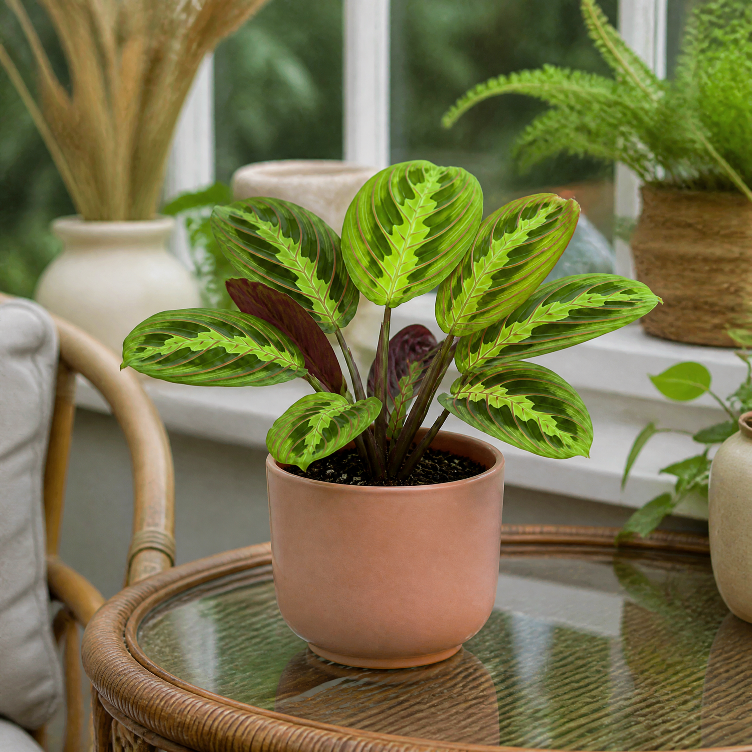 Plants By Post Maranta Lemon Lime Prayer Plant B - Matt Pink
