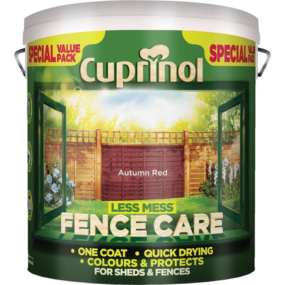 Cuprinol Less Mess Fence Care Autumn Red 6L.