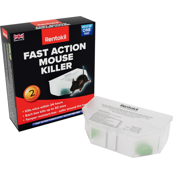 Rentokil Fast Action Mouse Killer Pack of 2 (PSF135).
