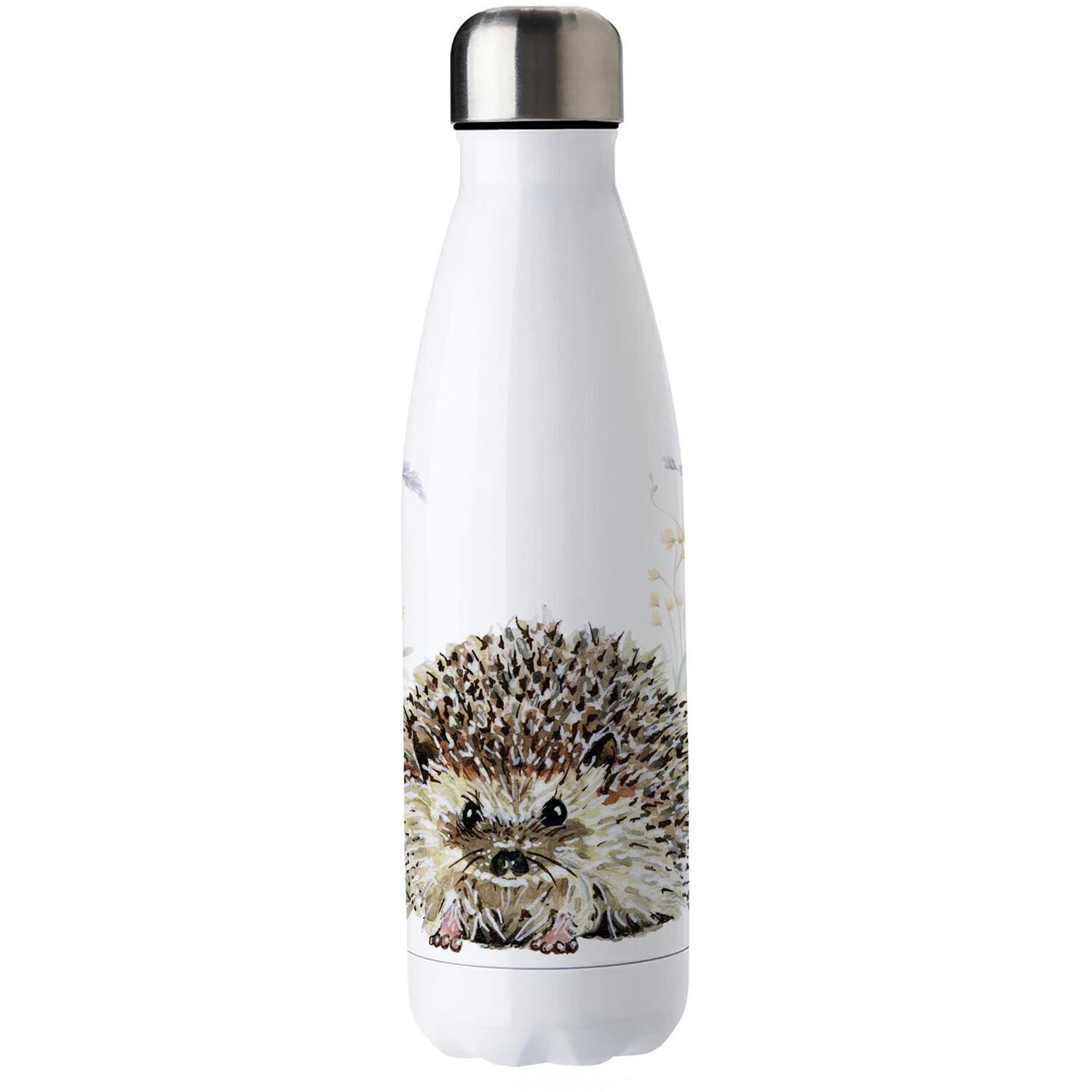 Floral Hedgehog Stainless Steel Water Bottle - Wildlife & Nature Presents 500ml - Image 2