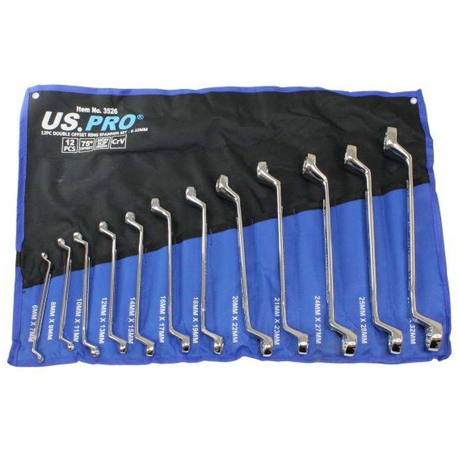 Us Pro Tools 12 Piece Double Offset Ring Spanner Set 6 - 32Mm - Image 4