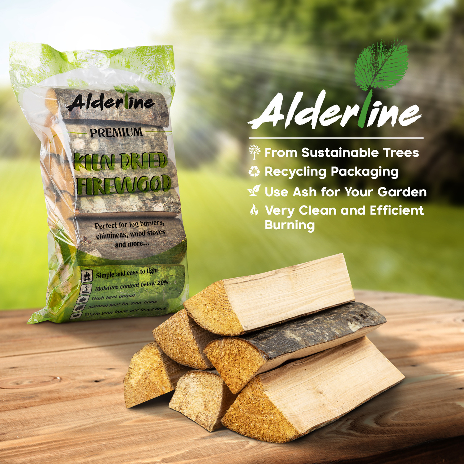 Alderline Premium Kiln Dried Logs 25L