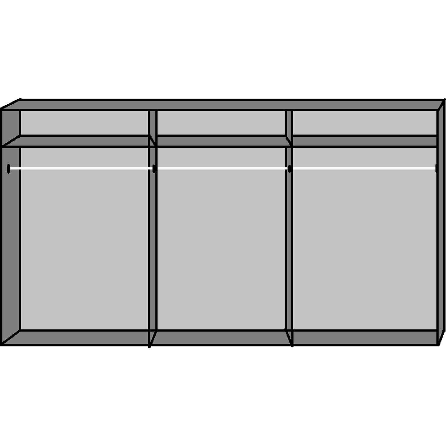 Slider 4 Mirror Panel Wardrobe - White Grey White And Grey
