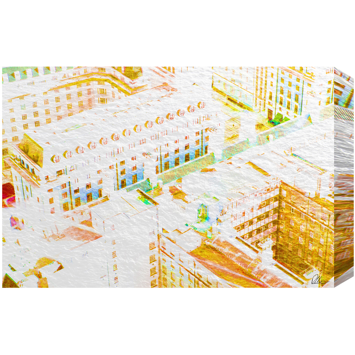 London Roof Tops Orange Graphic Art on Canvas - Orange / 46cm