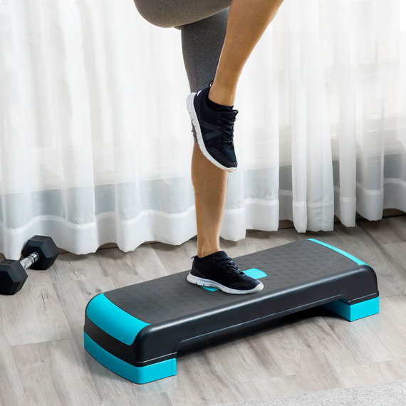 HOMCOM Aerobic Step Height Adjustable Exercise Stepper