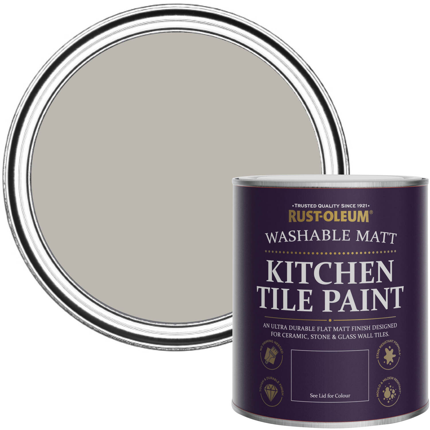 Rust-Oleum Kitchen Tile Paint Matt - Gorthleck 750ml -  Grey