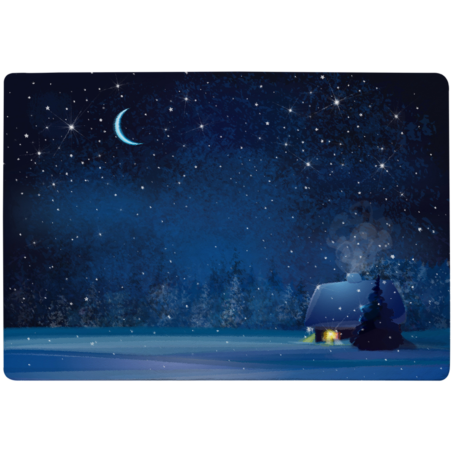 Night Winter Landscape Style Rug - blue / 150cm thumbnail