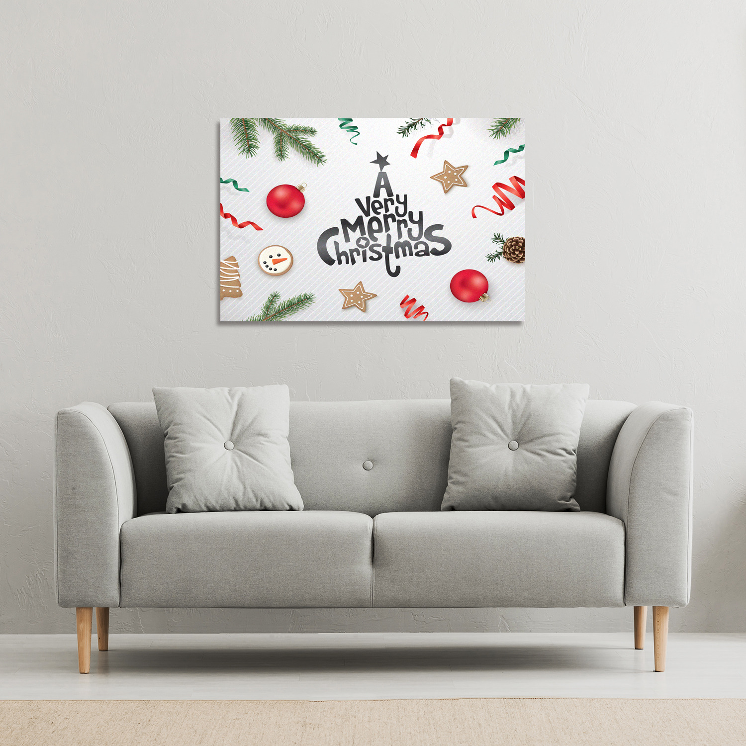 Christmas Greeting Design Gallery Canvas - Brown / 51cm / 77cm