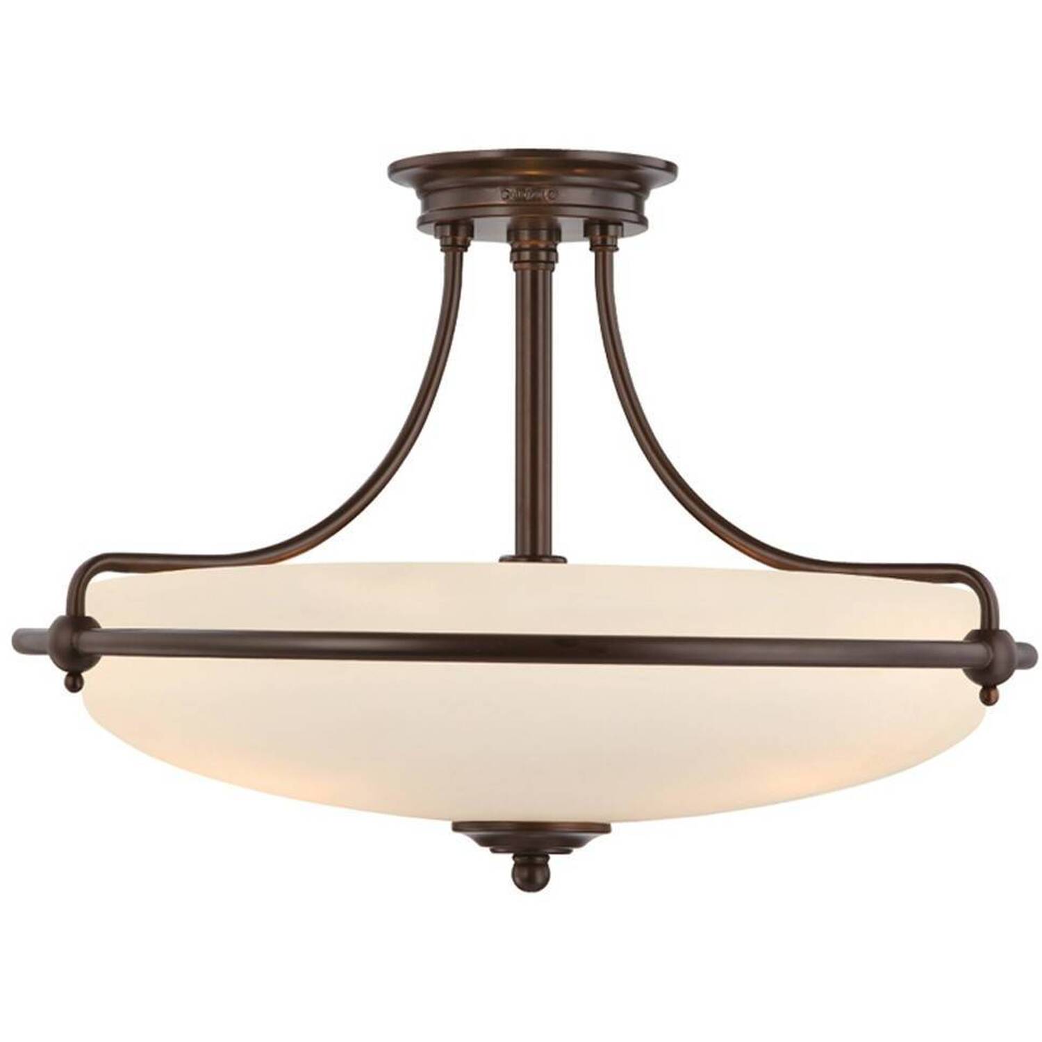 Griffin 4 Light Semi Flush Ceiling Light Palladian Bronze, E27 - Palladian Bronze