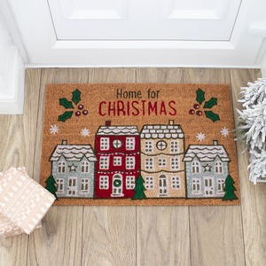 Home For Christmas Natural Doormat