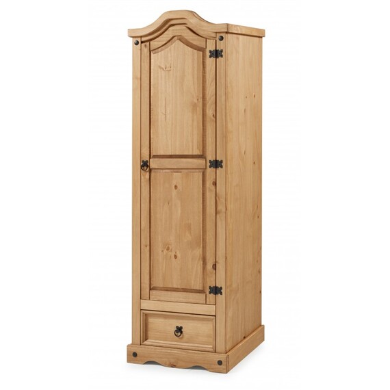 Corona 1 Door 1 Drawer Wardrobe Solid Wood Pine Wooden