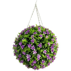 Best Artificial 38cm Purple Lily Hanging Basket Flower Topiary Ball