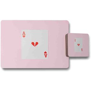 Ace Of Broken Hearts Placemat  Coaster Set