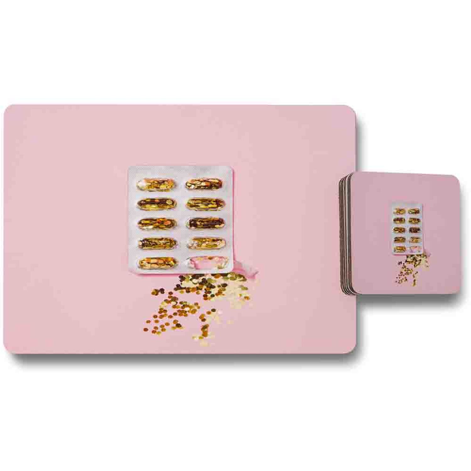 Image of Glitter Pills Placemat Coaster Set -&hellip;