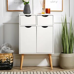 White Home Source Boden 2 Door Cupboard with 2 Drawers Storage Unit shot 4273724