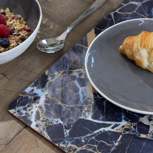 Navy Marble Pack Of 4 Premium Placemats 40 x 29 cm
