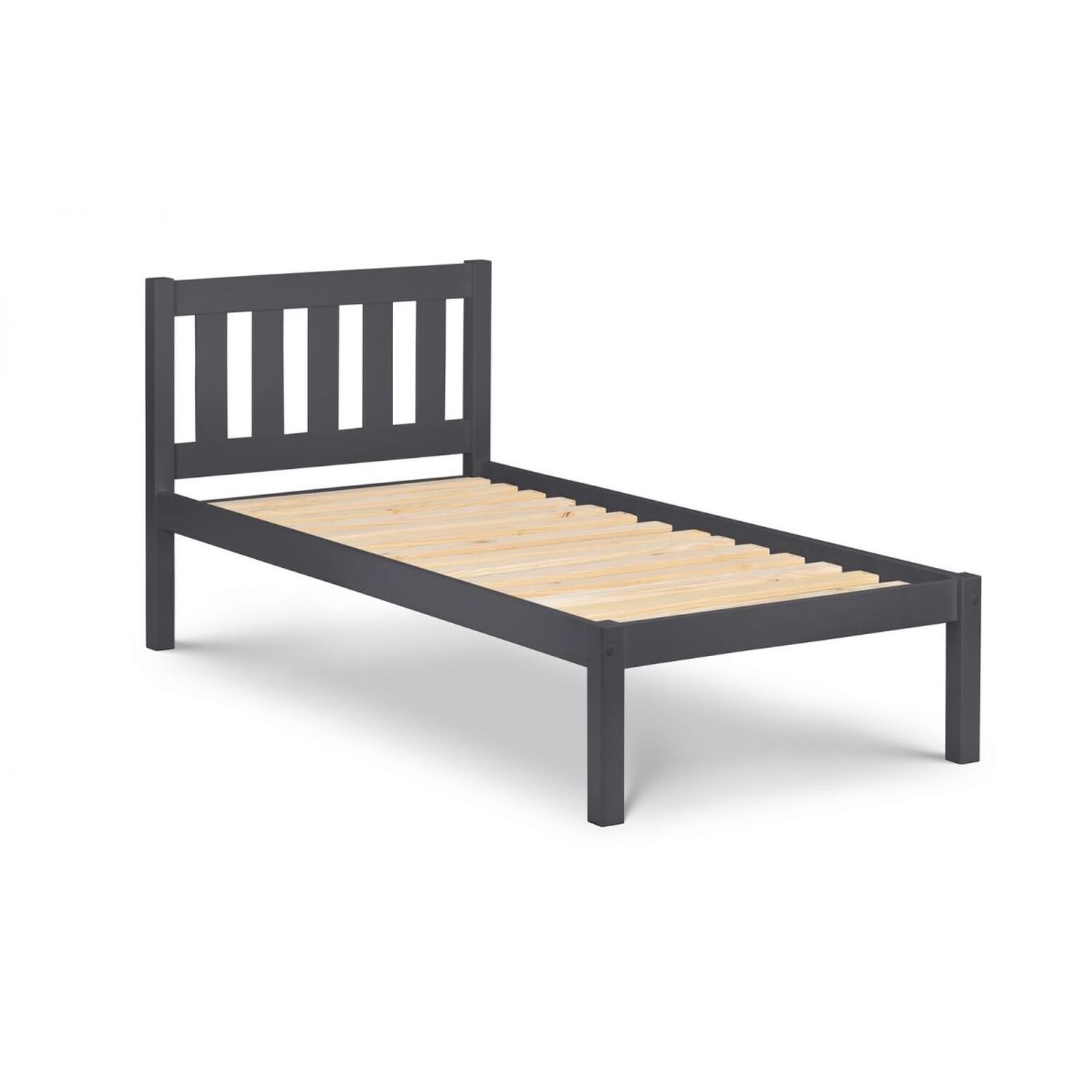 Solid Pine Low Foot End Bed - Anthracite Double