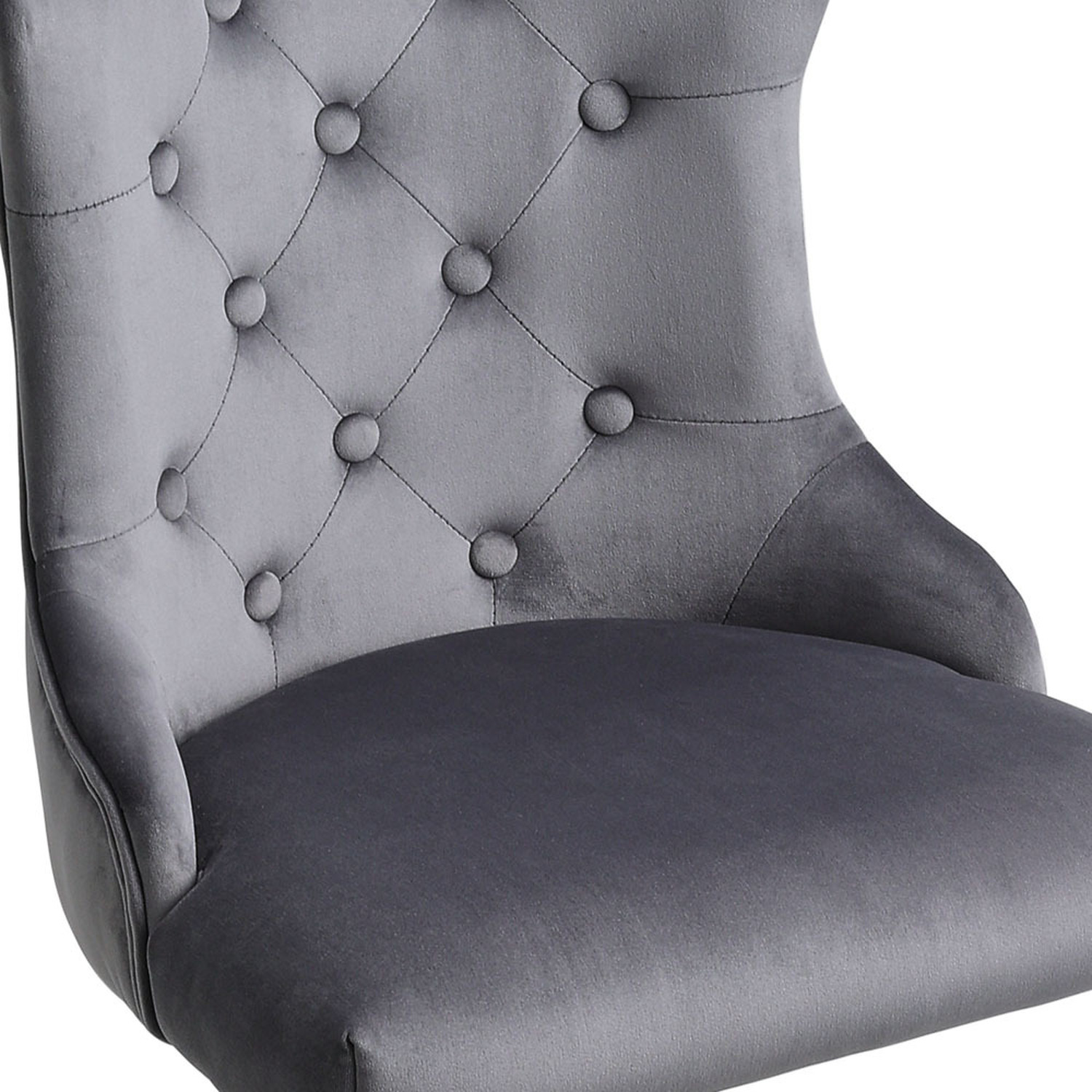2 Pack Velvet Upholstered Adjustable Bar Stool - Grey