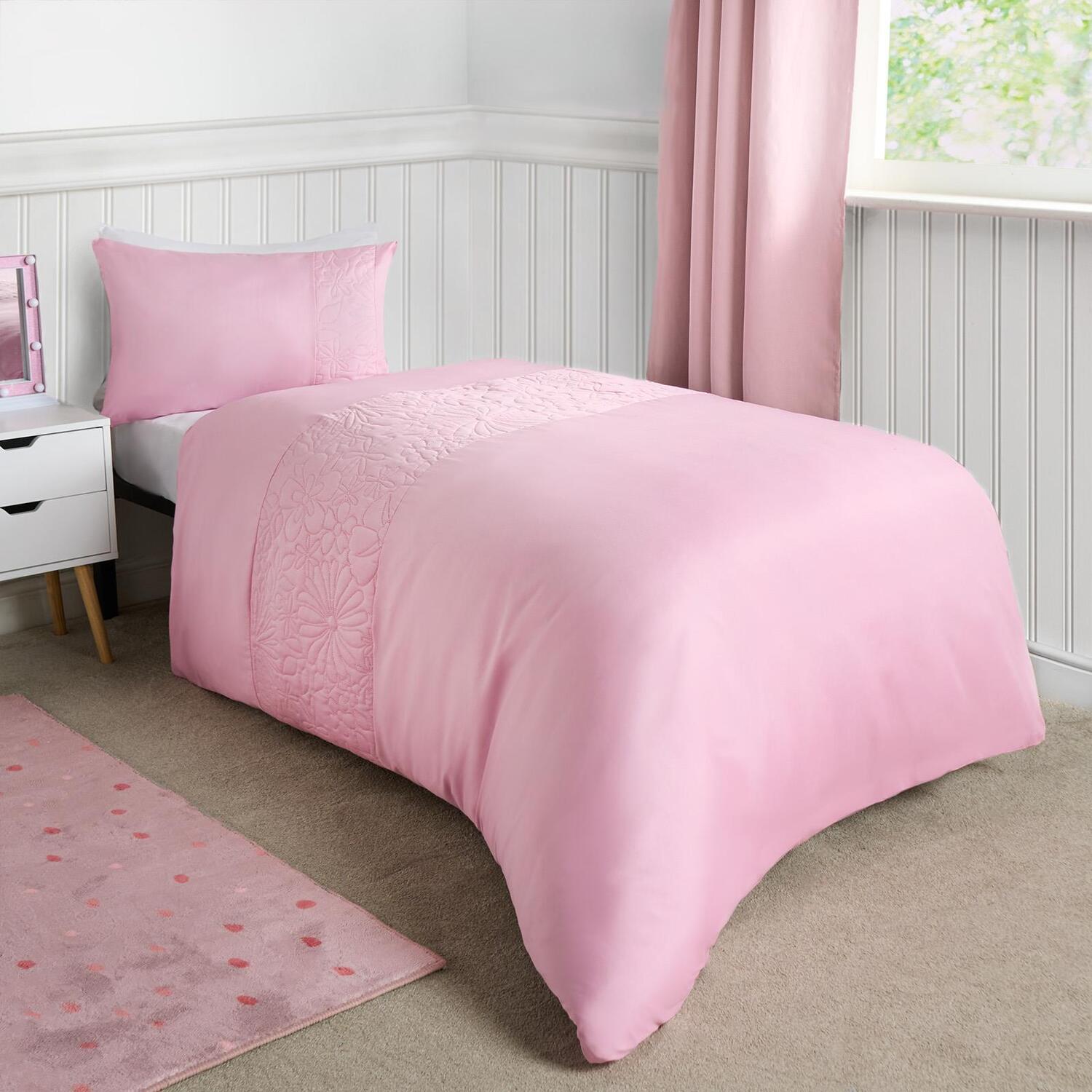 Pinsonic Daisy Panel Duvet Set - Pink